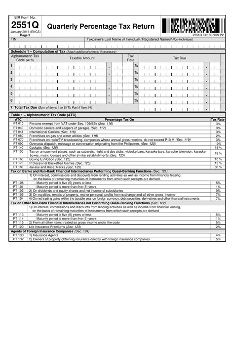 Complete Guide to Quarterly Percentage Tax (BIR Form 2551Q).